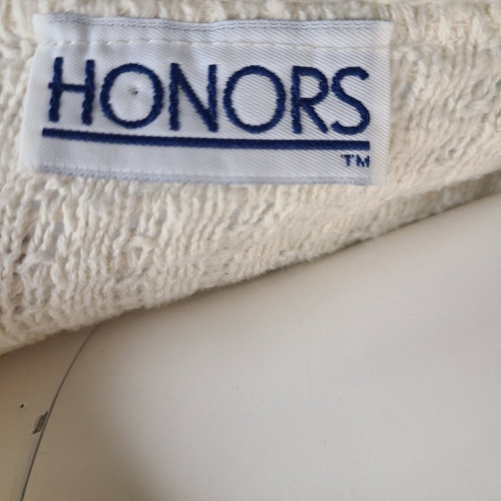 HONORS Solid All Off White Cream Short Sleeve Knit‎ Vintage Top Womens Size XL - Picture 5 of 5
